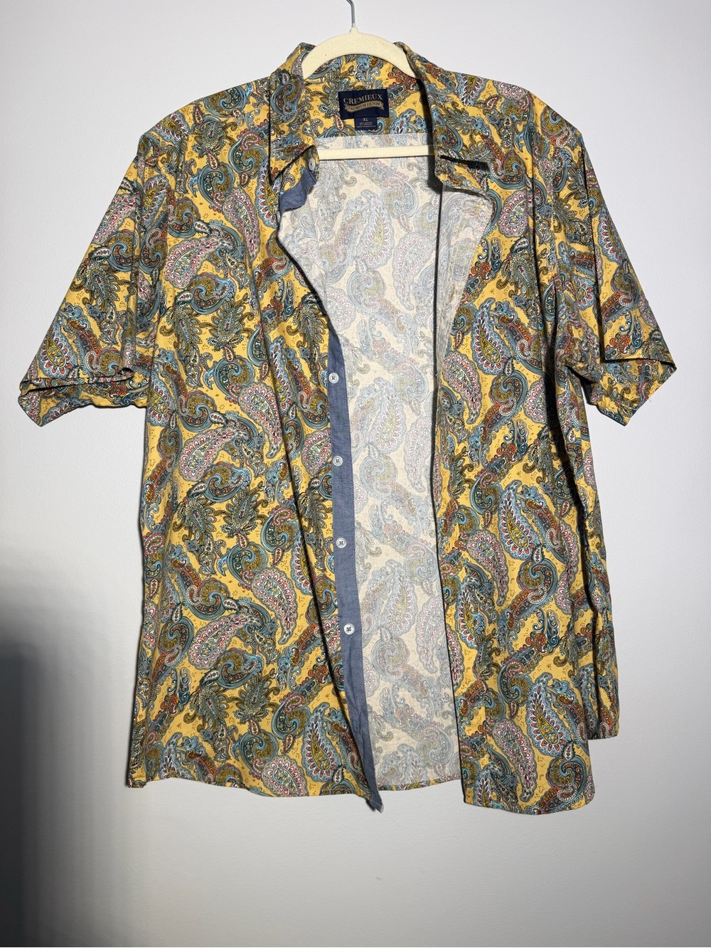 Cremieux Men Paisley Short Sleeve Button Up Shirt XL Maximalist Statement 70s